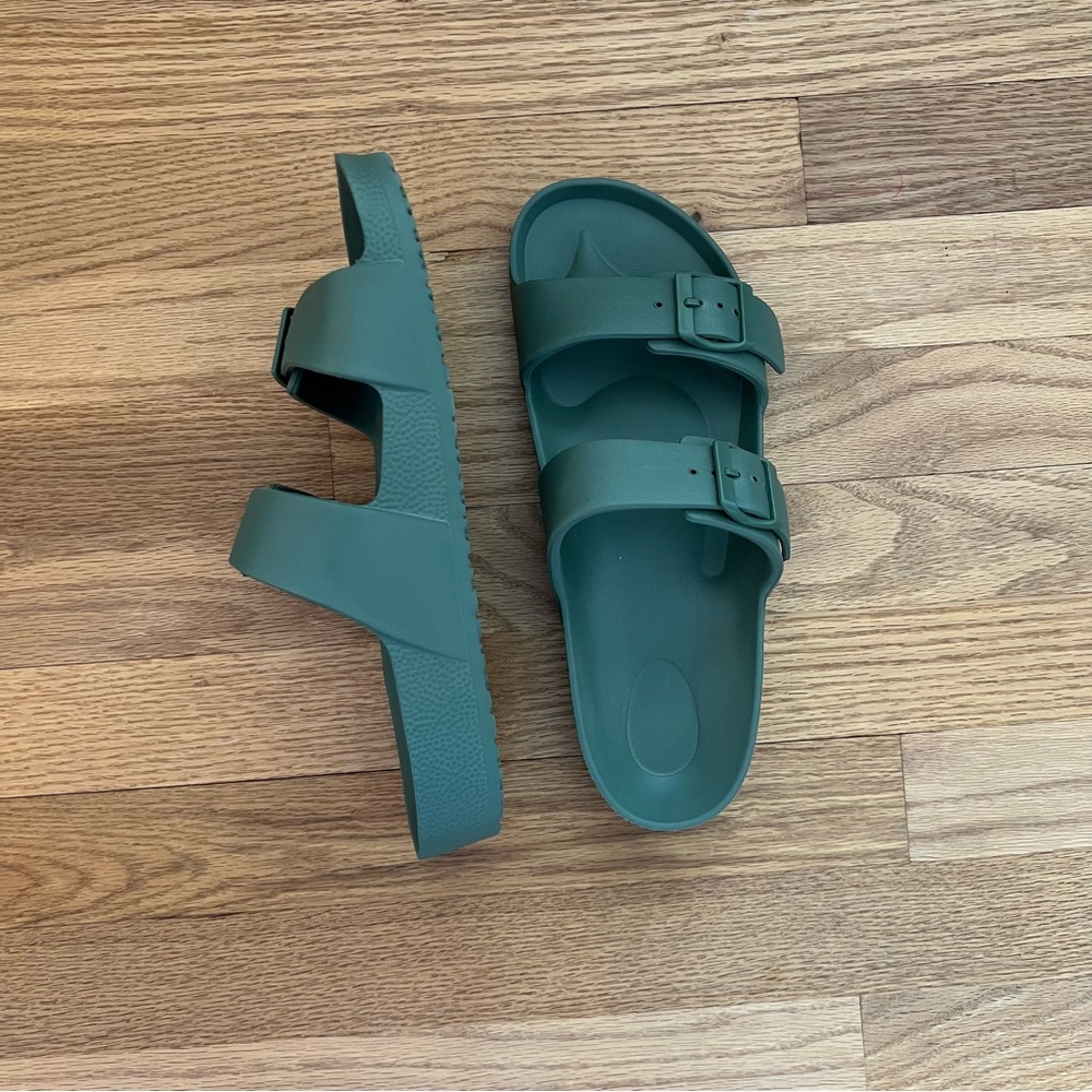 Women’s Green Double Strap Sandals